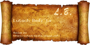 Lutsch Beáta névjegykártya